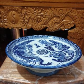 Đĩa trái cây sứ bát tràng cao 9cm