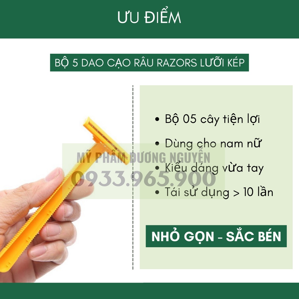 Bộ 5 Dao Cạo Râu Razors Lưỡi Kép