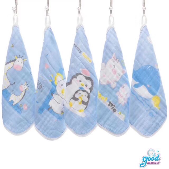 Set 5 khăn mặt goodmama, khăn sữa cho bé sơ sinh