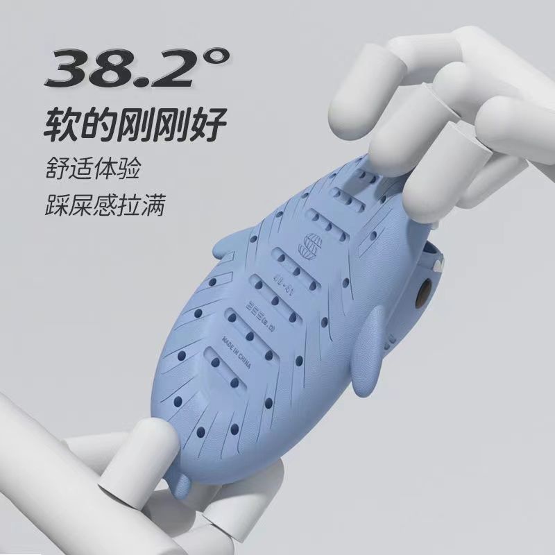 Dép Sandal Khử Mùi Chống Trượt Kháng Khuẩn Hình Cá Mập Hoạt Hình Cao Cấp Phong Cách Mới Dành Cho Bạn Nữ