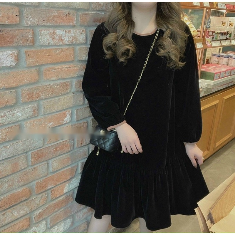 Váy suông dáng đuôi cá màu đen