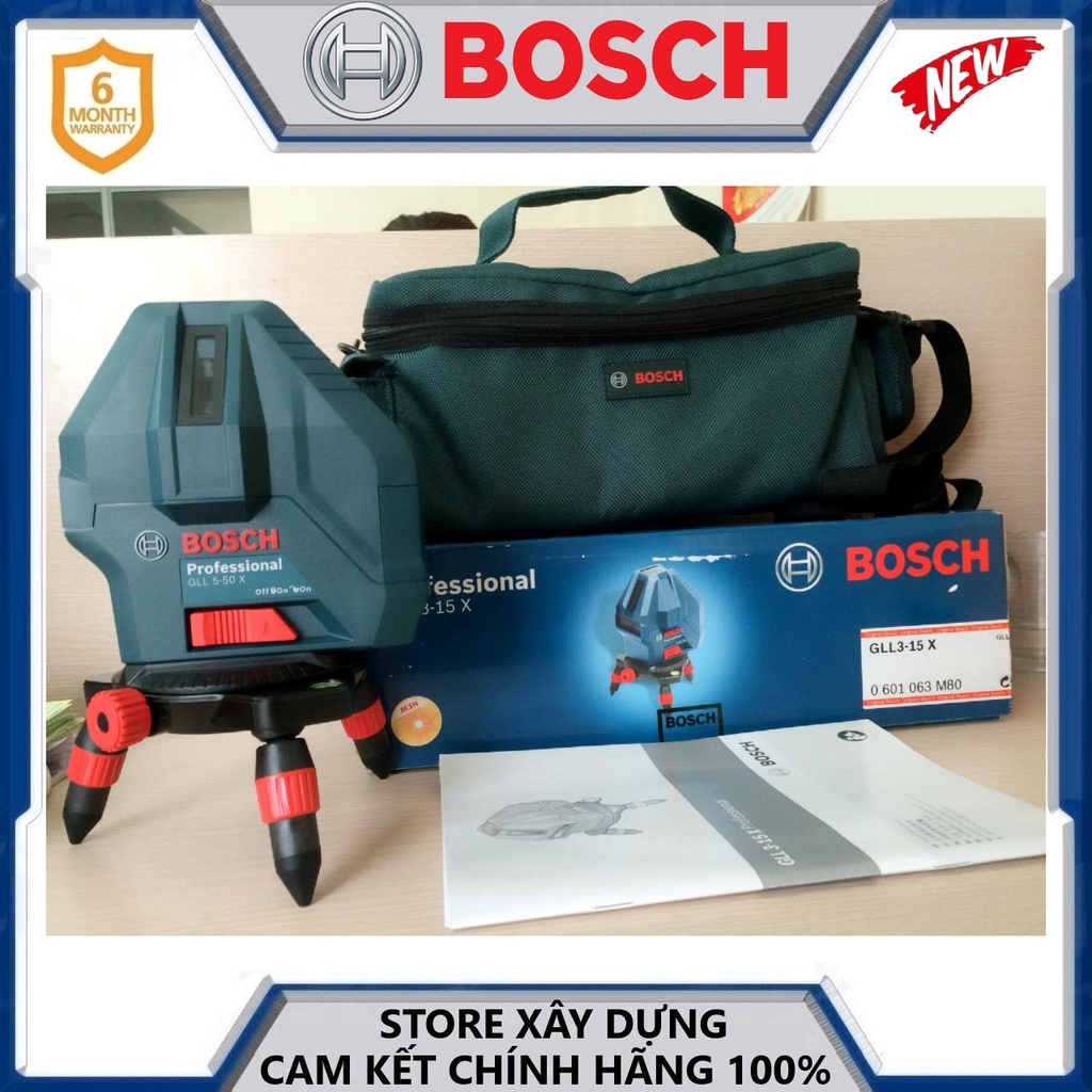 MÁY CÂN BẰNG 5 TIA LASER 15M BOSCH GLL 5-50X- HÀNG CHÍNH HÃNG