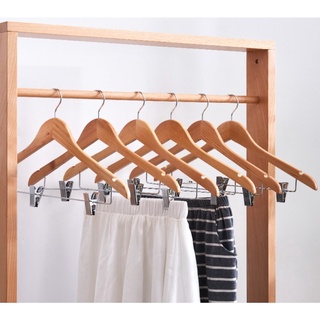 MÓC GỖ TAM GIÁC KÈM KẸP DÙNG TREO SET BỘ NGƯỜI LỚN - MẮC ÁO GỖ - PHỤ KIỆN SHOP