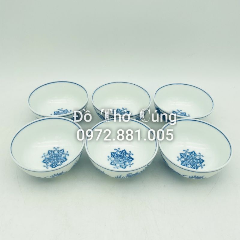 Bát cơm thờ men lam / Bát cơm cúng ]