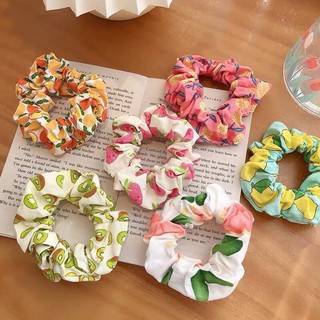 🍓Chun cột tóc Scrunchies trái cây nhiệt đới