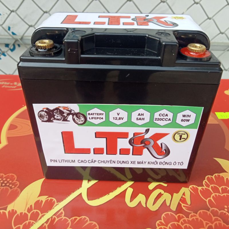 Ắc quy pin lithium 12.8v 5ah 220cca khởi động e pkl