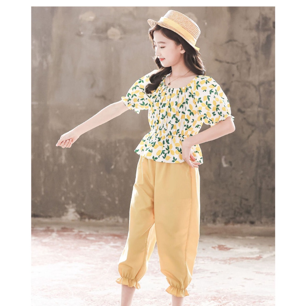 Bộ Đồ Thể Thao Hai Mảnh Áo Thun Tay Ngắn Phong Cách Mới Mùa Hè Dành Cho Bé Gái 3-5-8-10-12-13 Tuổi