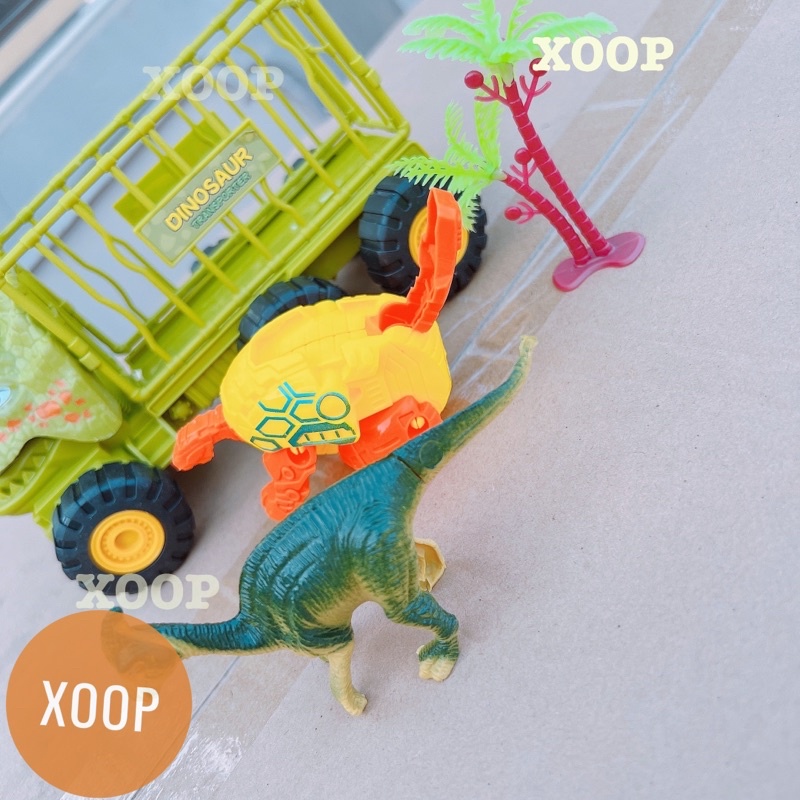 Đồ chơi ! Xe khủng long chở trứng biến hình 18cm