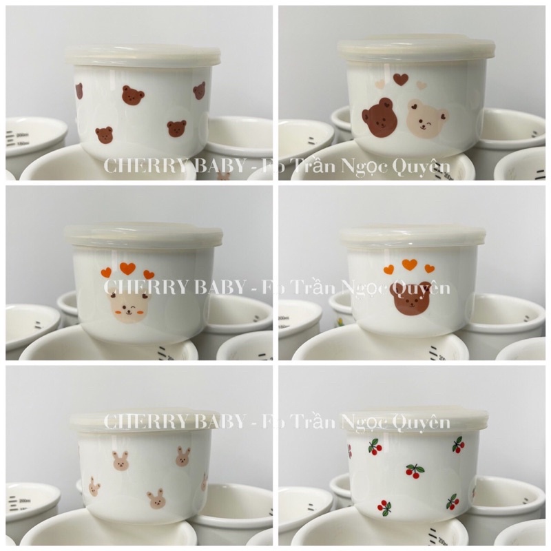 Hũ sứ bát sứ ăn dặm phong cách Hàn Quốc cho bé