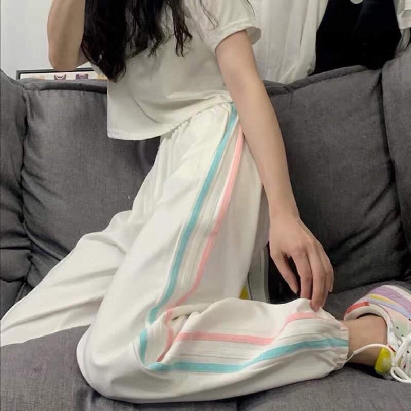 Quần jogger color 2 màu Trắng đen Popnana