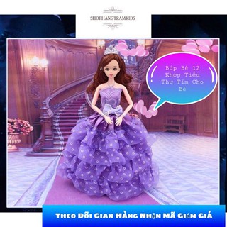 Búp Bê 12 Khớp Tiểu Thư Tím Xinh Đẹp Tặng Phụ Kiện Kèm Theo