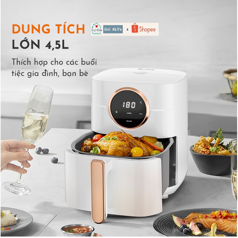 Nồi chiên không dầu GAABOR GA-E45A02 dung tích 4.5L - Thép không gỉ - Giá rẻ - Hàng chính hãng