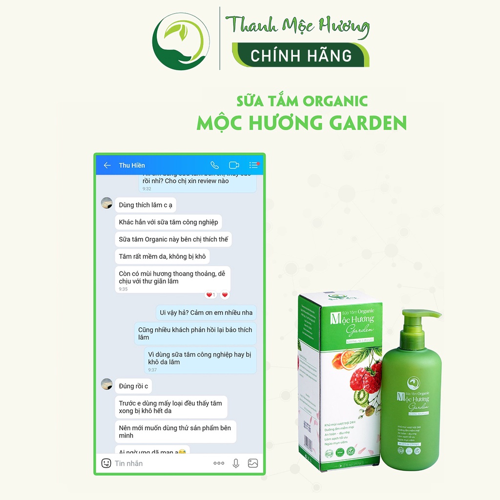 Sữa tắm trắng da Mộc Hương Garden Thanh Mộc Hương 350ml