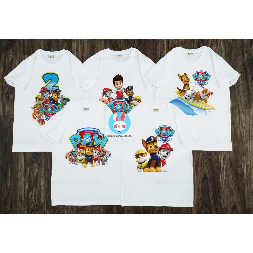 Áo thun Đội chó cứu hộ Paw Patrol cho bé - Hình in cute sắc nét