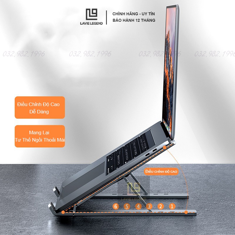 Giá đỡ laptop bằng nhôm gấp gọn dùng cho laptop có thể điều chỉnh nhiều mức