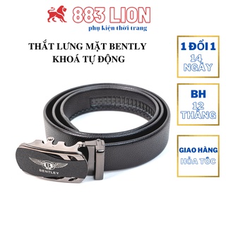 Dây Nịt Nam Đẹp,Thắt Lưng Nam Thời Trang Da Cao Cấp Mặt Hợp Kim Đen Sần Bently