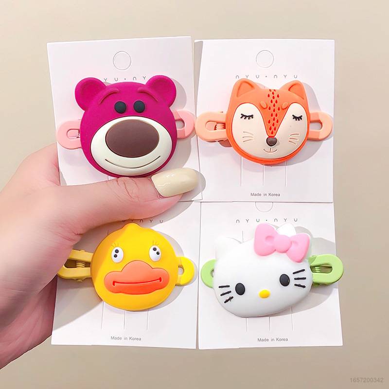 SANRIO Kẹp Tóc Đính Nơ Lưng Hình Mèo Dễ Thương Phong Cách Hàn Quốc