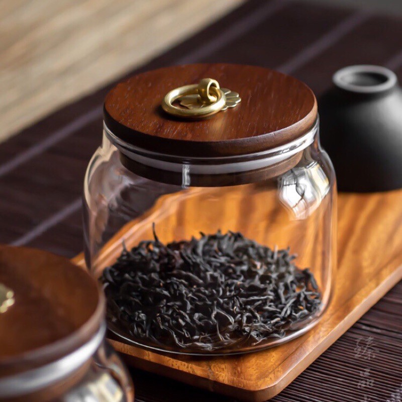 Hũ thuỷ tinh nắp gỗ 450ml