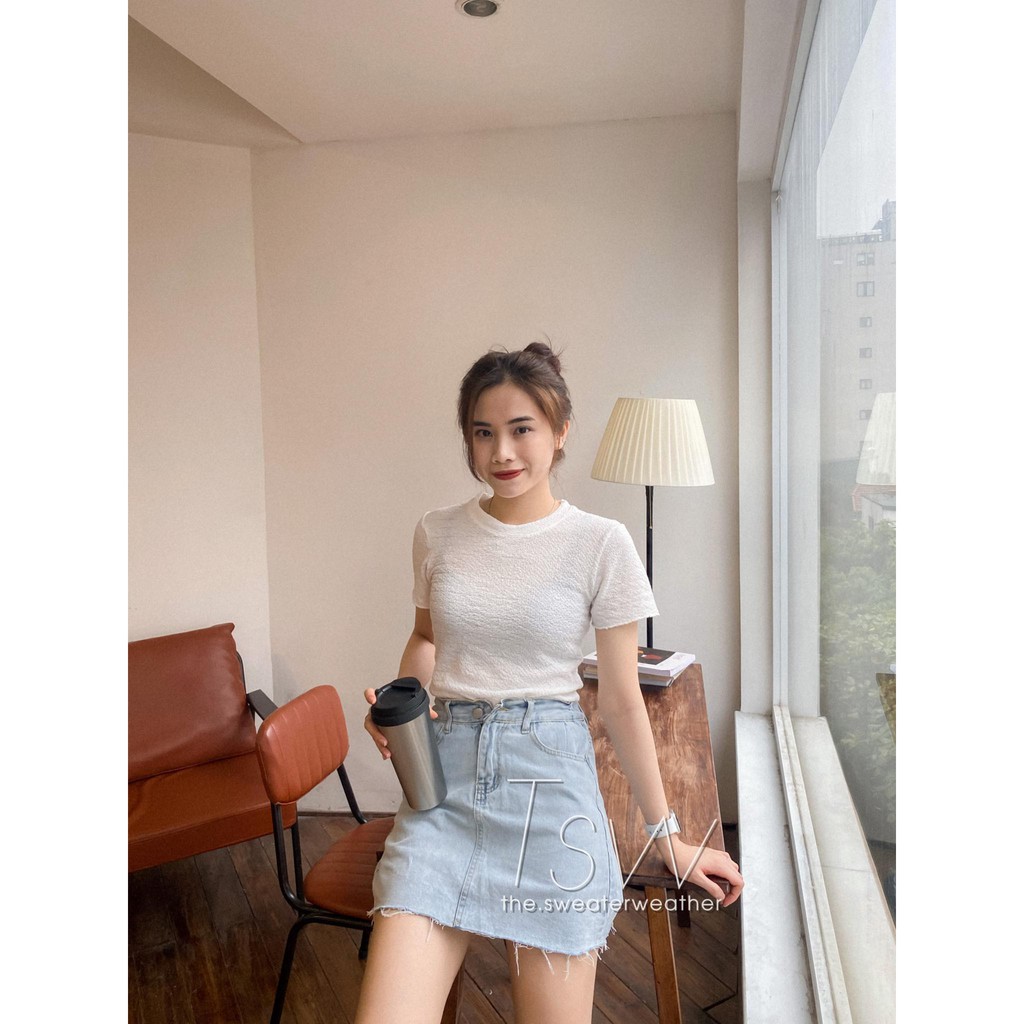 [Mã FAXANH55 giảm 10K đơn 50K] Chân váy bò chữ A rách gấu 801 (Ảnh thật) | BigBuy360 - bigbuy360.vn