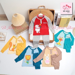 Đồ bộ Minky Mom dài tay cho bé trai bé gái  Quần áo đồ ngủ thu đông cho bé gái trai thun lạnh DÀI_3_NÚT