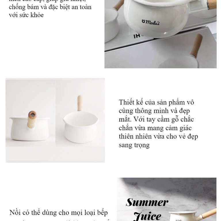 Nồi Sứ Modui Nồi Nấu Bột Cháo Ăn Dặm Style Hàn Quốc Siêu Xịn Cho Bé