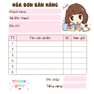 BILL HÓA ĐƠN BÁN HÀNG MINI (43 mẫu- part 1)