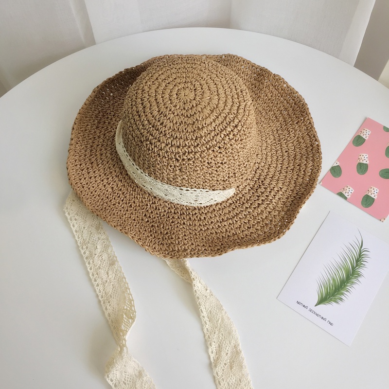 Nón Cói Đi Biển Nữ LUHAZO đi chơi vành rộng chống nắng Tiểu Thư Mẫu Mới thắt nơ 2022 Quảng Châu K3T5