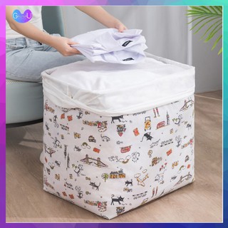 Túi Đựng Chăn Màn Quần Áo Gấp Gọn Dáng Vuông Dung Tích 100L - Hộp Vải Đựng Ga Gối Tiện Lợi