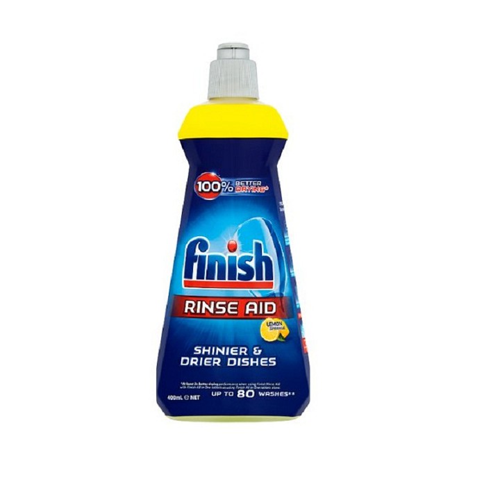 Bộ 3 sản phẩm viên rửa chén Finish túi 150 viên  muối làm mềm nước 1,2kg + nước làm bóng Finish 400ml