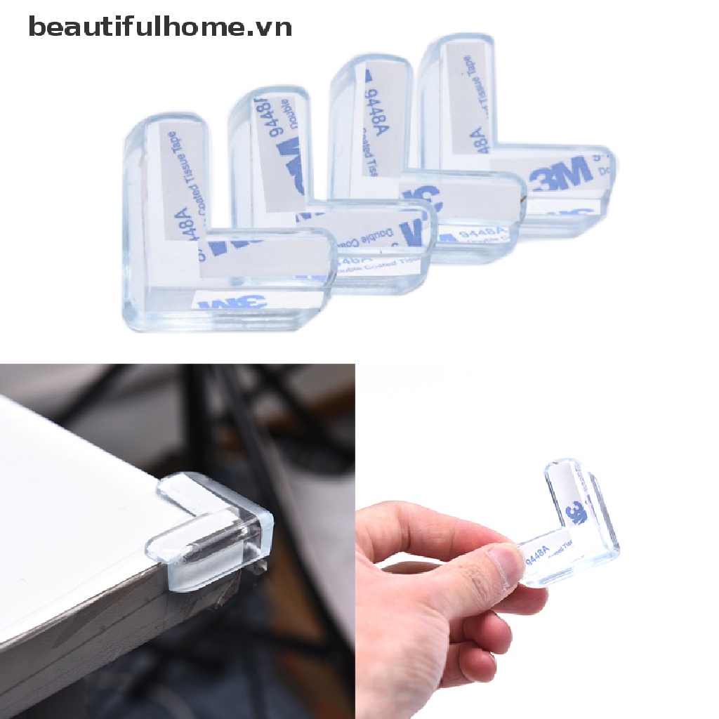 Bộ 4 Miếng Bọc Cạnh Bàn Bằng PVC Trong Suốt Bảo Vệ An Toàn Cho Bé