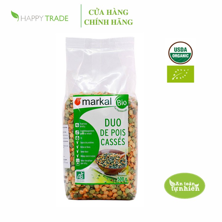 Đậu Hà Lan hữu cơ Markal (xanh & vàng) 500g