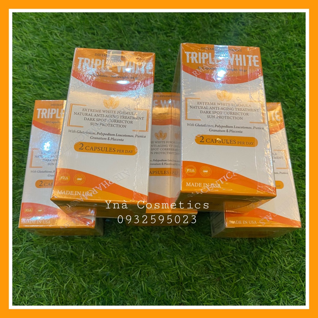 Viên Uống Trắng Da Triple White ( Glutathione 1200mg ) Triple White - Viên Uống Chống Nắng, Giảm Thâm Nám, Tàn Nhang