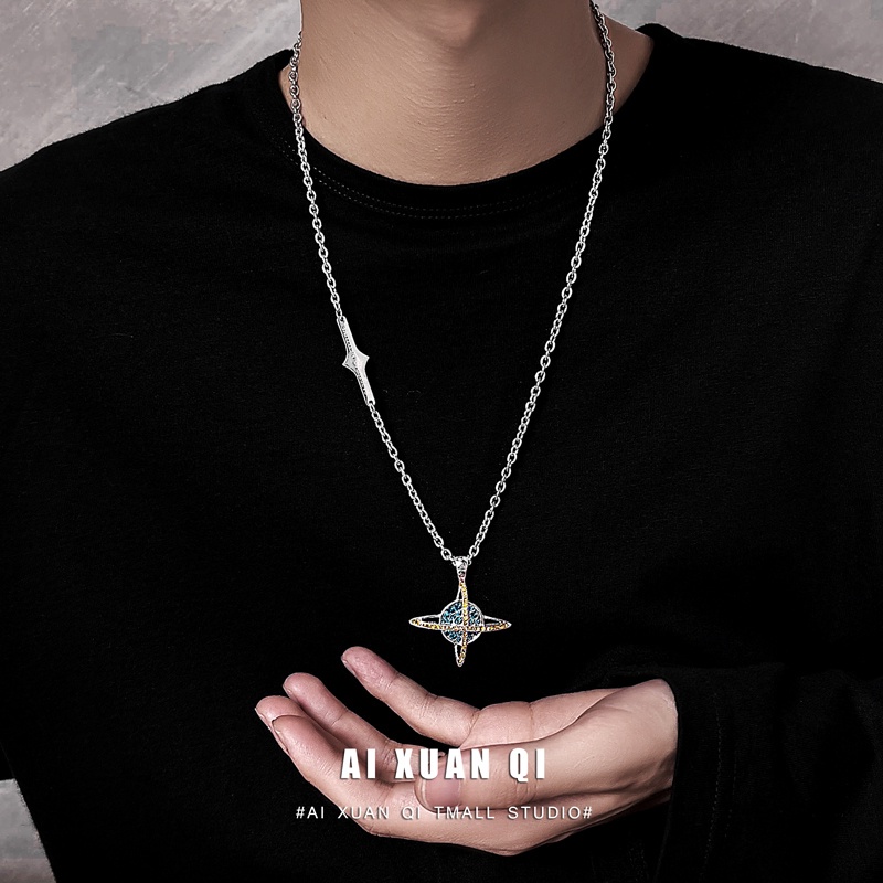 Vòng cổ thép titan mặt hình hành tinh phong cách hip hop