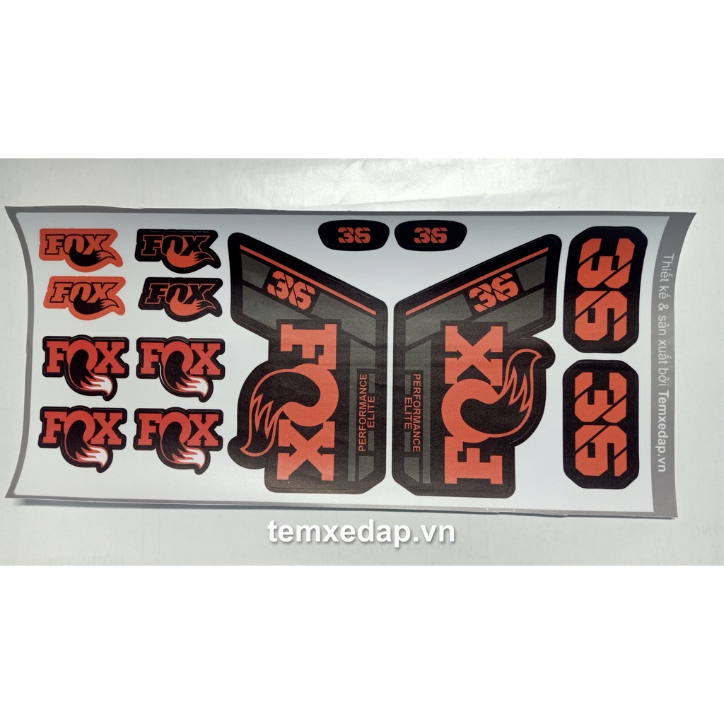 Tem decal dán phuộc xe đạp địa hình FOX 36 PERFORMANCE ELITE 2021 | Sticker phuộc xe đạp | Fork decal | Temxedap.vn