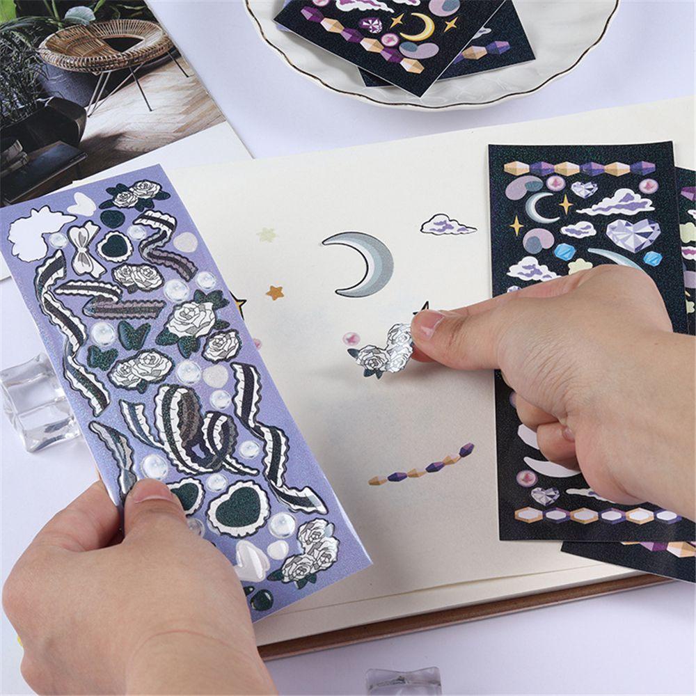 Sticker Dán Trang Trí Sổ Tay DIY Hình Trăng Sao Chống Nước