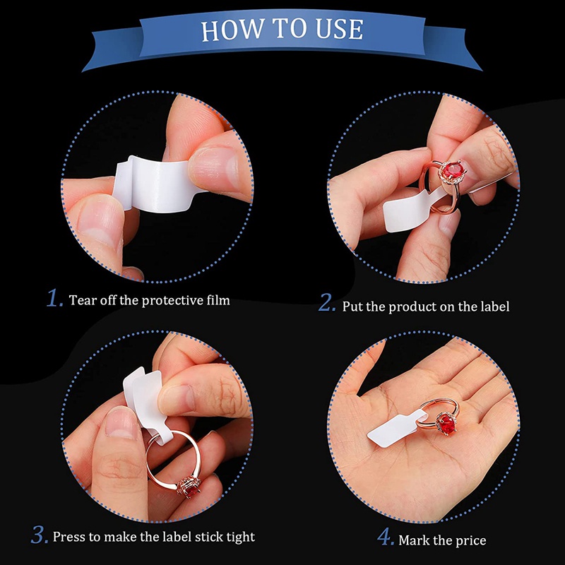 500 cái trống Trang sức Giá Thẻ Dán Nhãn Giá Trang sức cho Vòng cổ Giá Bông tai Nhận dạng Nhãn Hình chữ nhật