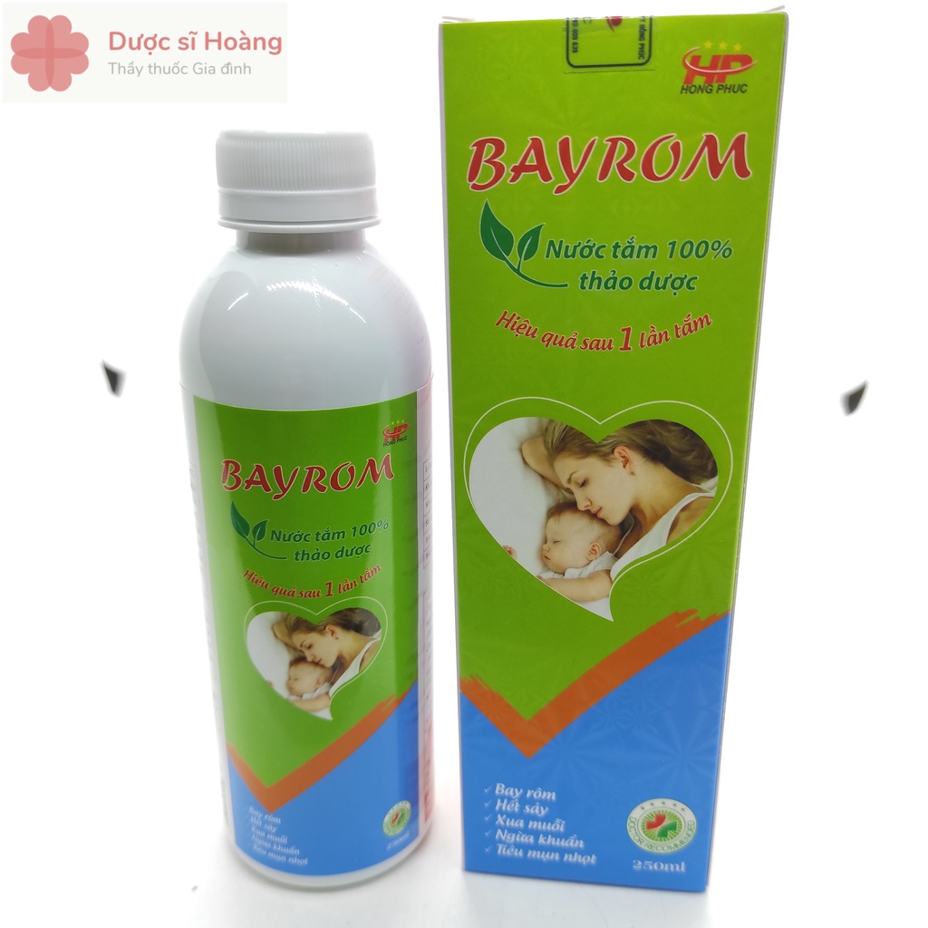 Nước Tắm Thảo Dược BAYROM - Hết Rôm Sảy Mẩn Ngứa Cho Bé - Chai 250ml