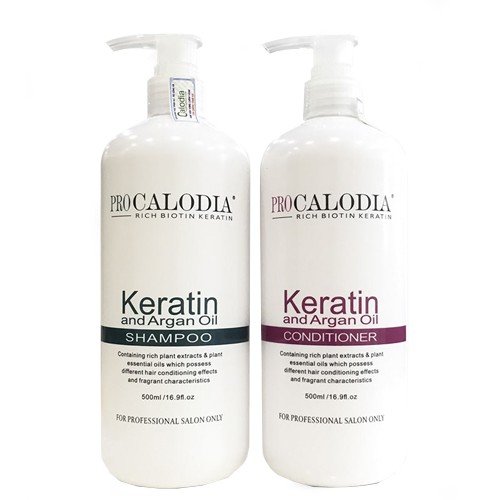 DẦU GỘI XẢ PRO CALODIA KERATIN PHỤC HỒI TÓC HƯ TỔN 500ML (Chính hãng)