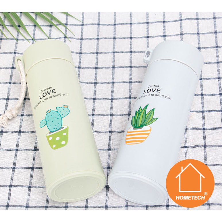 Com Bo 2 Bình nước thủy tinh 450ml phong cách hàn quốc siêu dễ thương