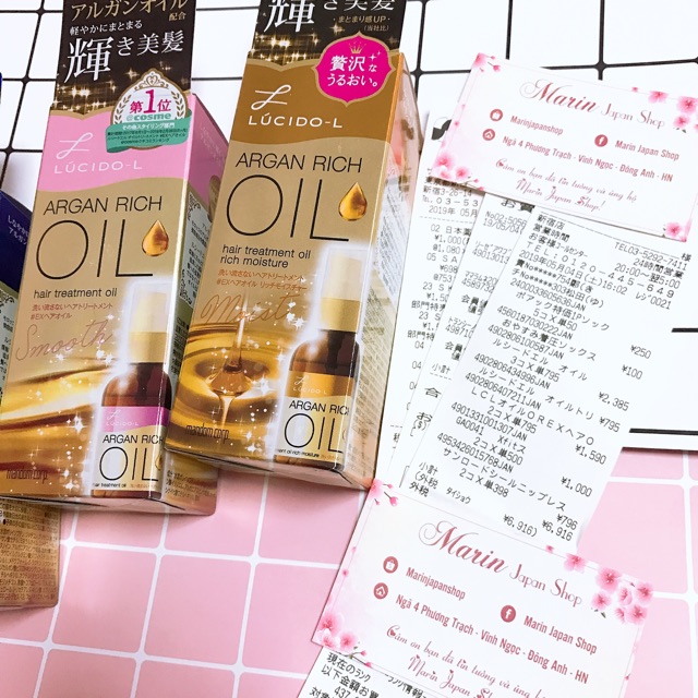 (Chuẩn bill Nhật)TINH DẦU DƯỠNG TÓC LUCIDO-L ARGAN RICH OIL - 60ML Nhật Bản
