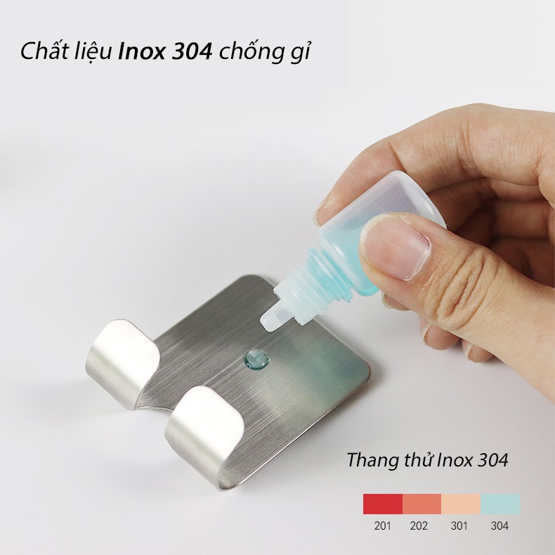 【𝐈𝐧𝐨𝐱 𝟑𝟎𝟒】Móc Dán Treo Tường Inox 304 Siêu Chắc Chắn. Móc Dán Gạch Men Đỡ Điện Thoại, Máy Sấy, Dao Cạo Râu