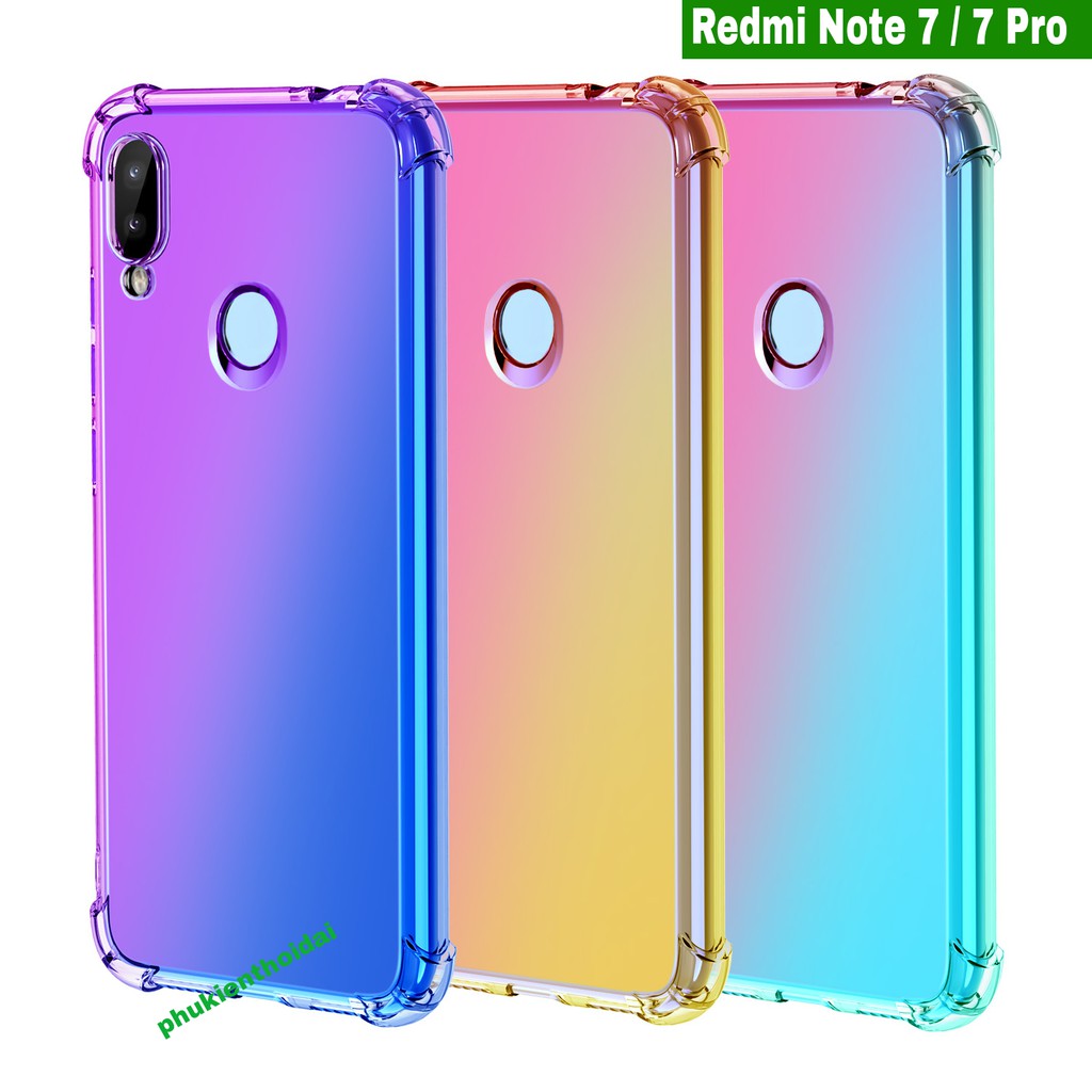 Ốp lưng Redmi Note 11S 5G / Note 7 / 7 Pro  dẻo màu đa sắc 4 góc siêu mỏng bảo vệ camera