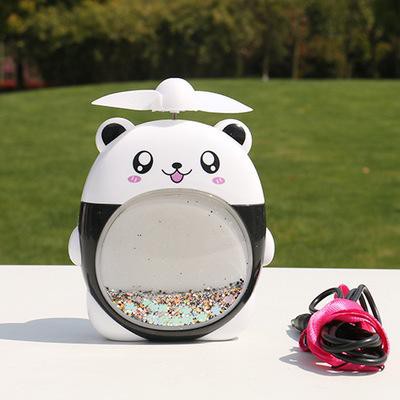 Quạt mini cầm tay 2 trong 1 (Quạt &amp; Đèn ngủ) hình Gấu,quạt tích điện