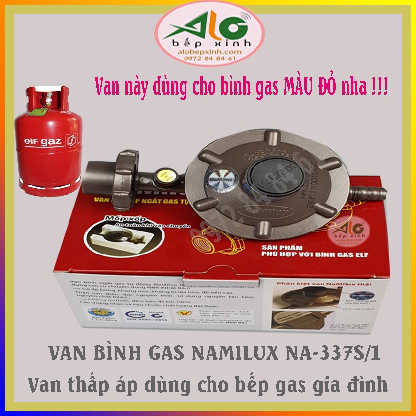 🌻 Van điều áp Namilux / Van bình ga Namilux NA-337S/1 🌻  dùng cho bình gas màu đỏ, có ngắt gas tự động - Alo Bếp Xinh