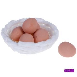 [DOU]1:12 Dollhouse miniature chicken eggs and nest set for kids toy