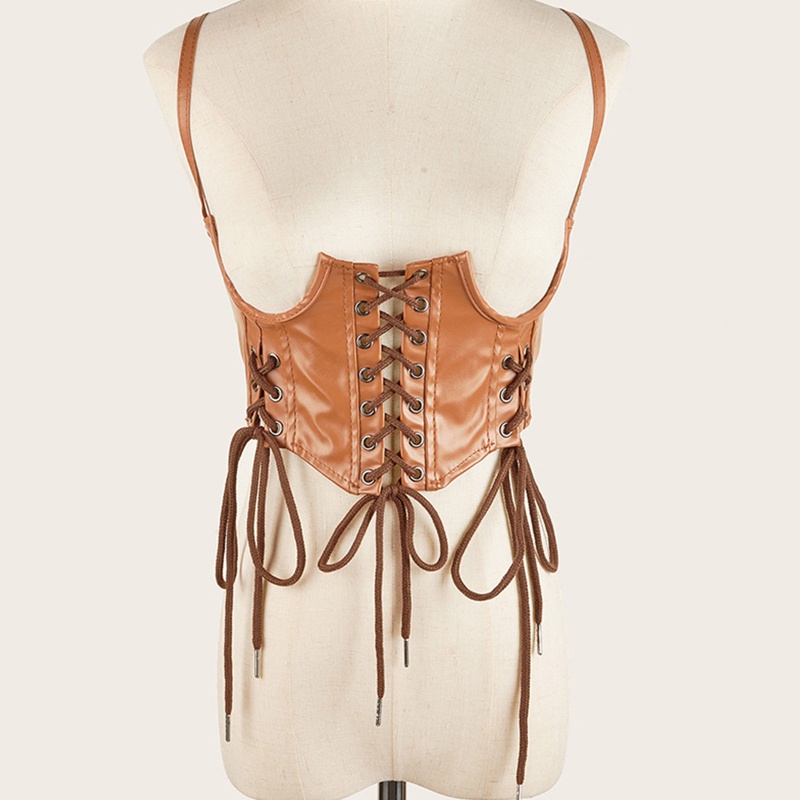 Áo Crop Top Ôm Dáng Màu Sắc Trơn Kèm Thắt Lưng Có Thể Điều Chỉnh Cho Nữ