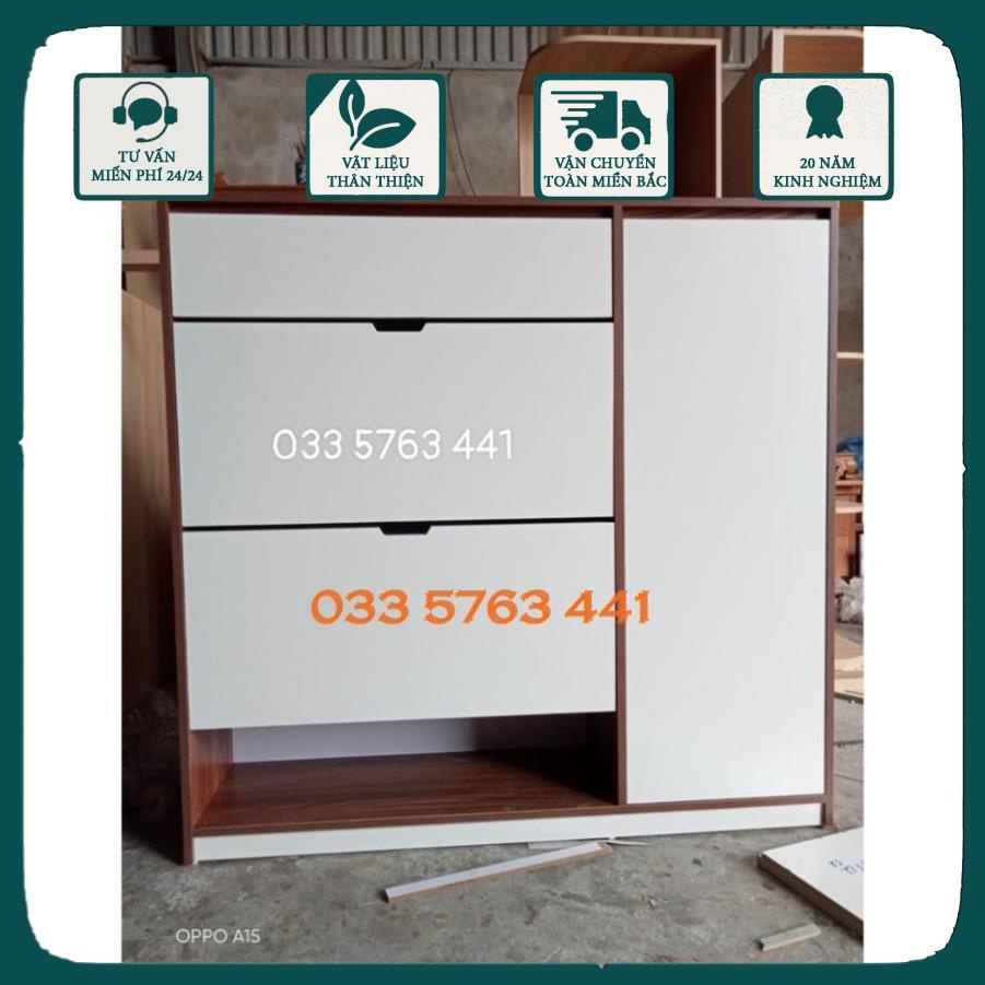 Tủ giầy thông minh có hộc để dép tiện lợi gỗ MDF phủ melamine nhập khẩu