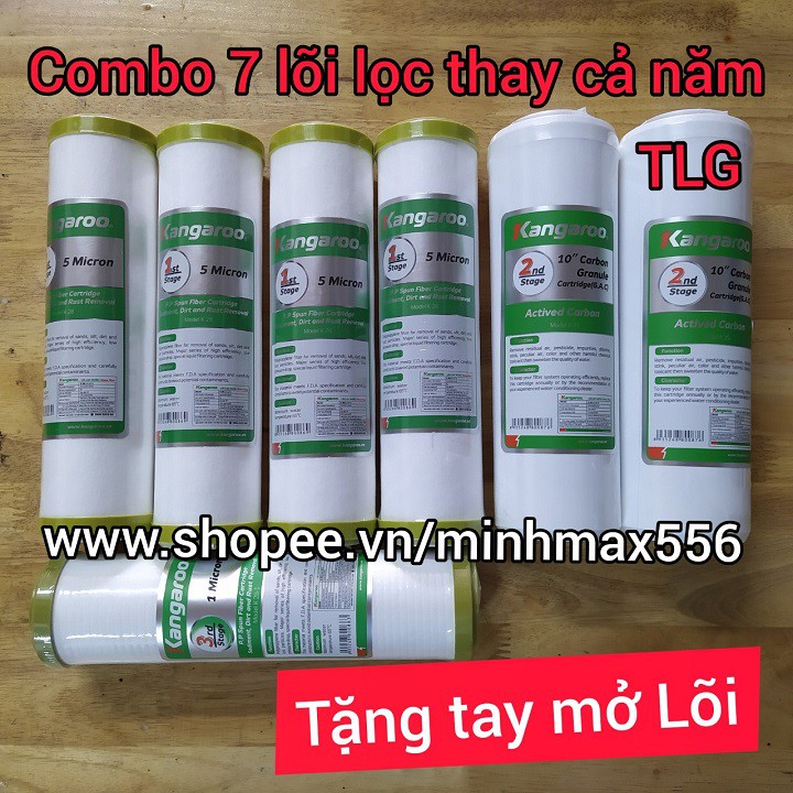 COMBO 7 LÕI LỌC KANGAROO CHÍNH HÃNG | GỒM 4 LÕI 1 - 02 LÕI 2 - 01 LÕI 3