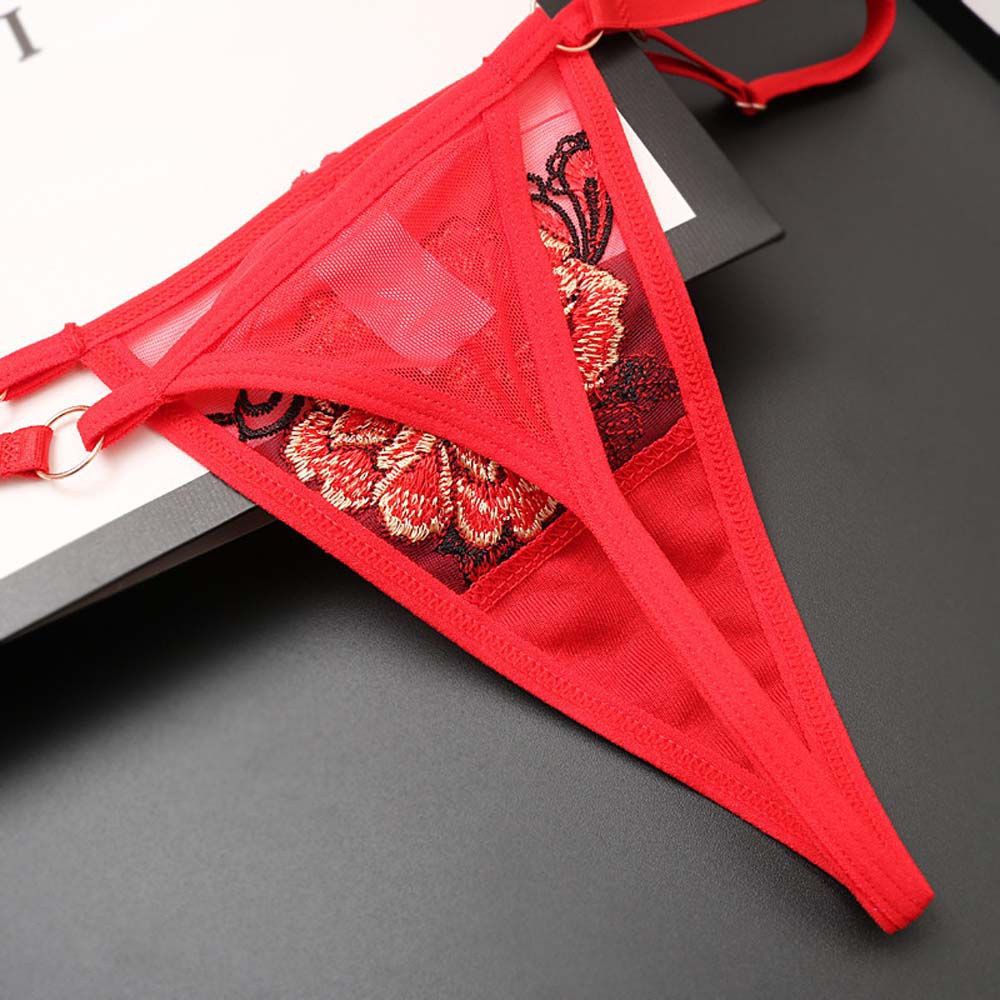 Quần Lót Lọt Khe Phối Ren Lưới Trong Suốt Thêu Hình Bướm Nhiều Màu Gợi Cảm Cho Nữ