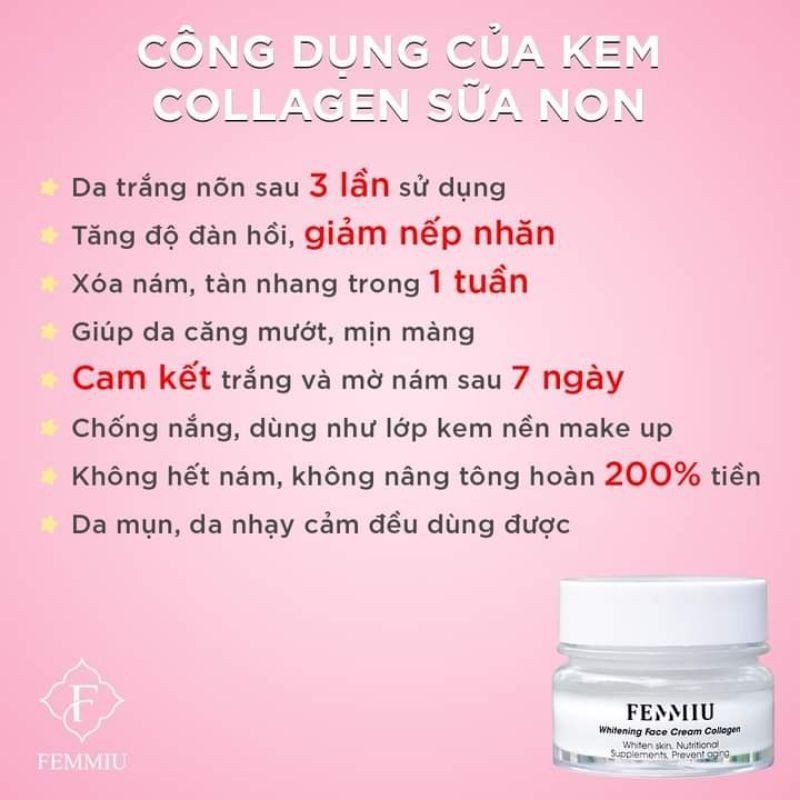 Kem Face Collagen Sữa Non Femmiu Dưỡng Da Căng Bóng Mềm Mịn [ Mẫu Mới Chính Hãng ] | BigBuy360 - bigbuy360.vn